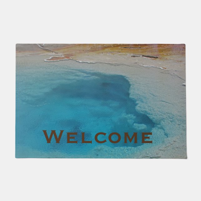 Paillasson Bienvenue Yellowstone Blue Water Photo Parc nation (Devant)