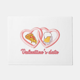 Paillasson Bière à la pizza de Saint-Valentin