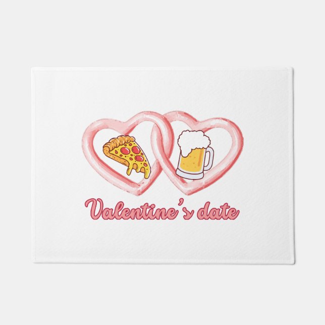 Paillasson Bière à la pizza de Saint-Valentin (Devant)