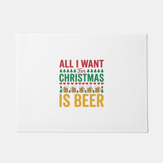 Paillasson Bières de Noël Conception de boisson de vacances d (Devant)