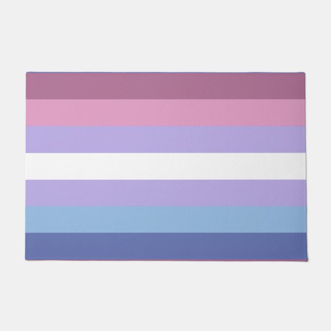 Paillasson Bigender Pride, Impression par bandes, Fierté LGBT (Devant)