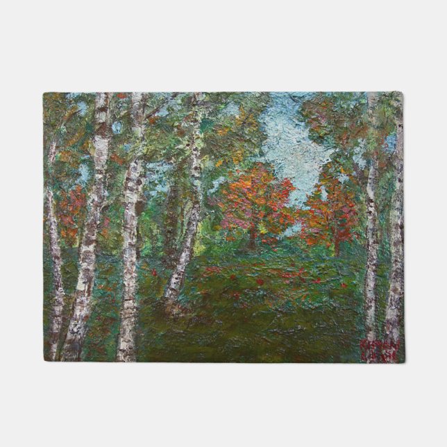 Paillasson Birch Trees in a roumain Woodland (Kimon Loghi) (Devant)
