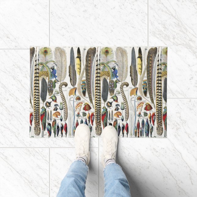 Paillasson Bird Feather Wildlife Antique Feathers Art Nouveau (Intérieur)