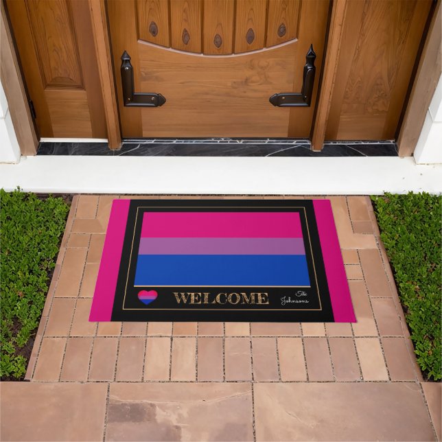 Paillasson Bisexual Flag & Pride community House mats / LGBT (De plein air)