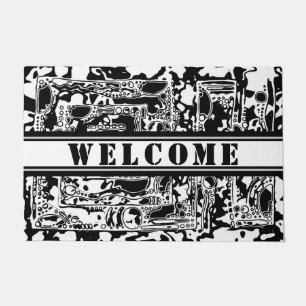 Paillasson Black and White Geometric Art 25