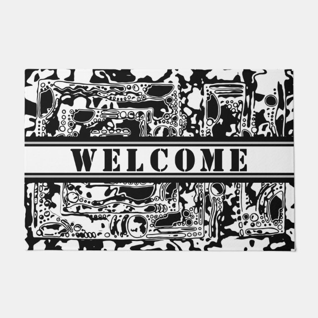 Paillasson Black and White Geometric Art 25 (Devant)