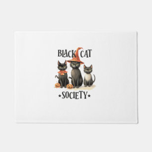 Paillasson Black Cat Society Cute Halloween Black Cat Witch H