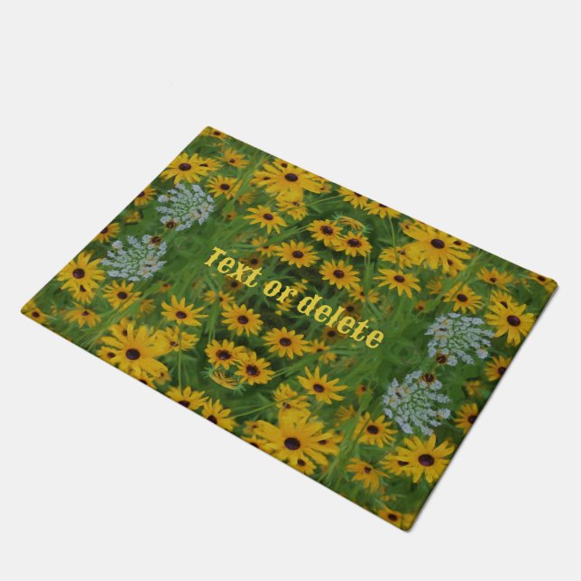 Paillasson Black Eyed Susan Daisy Flower Art personnalisé (Incliné)