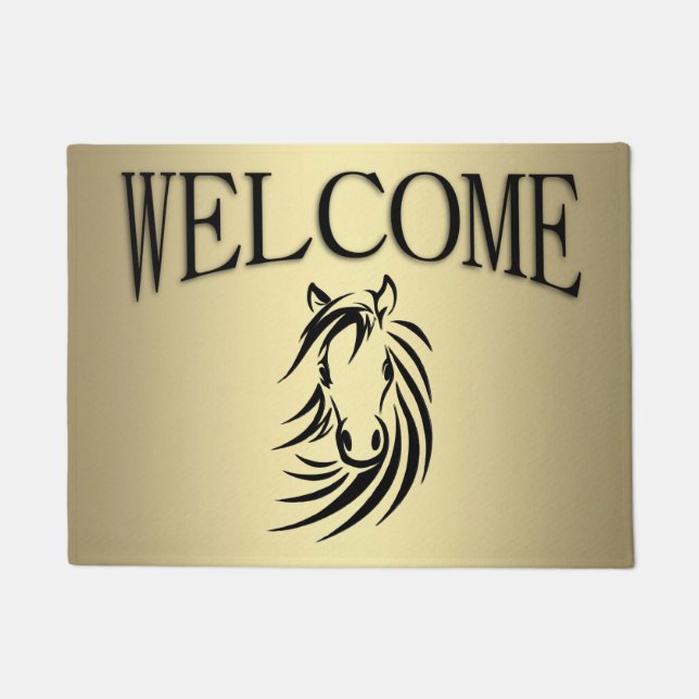Paillasson Black Horse Gold Welcome Mat (Devant)