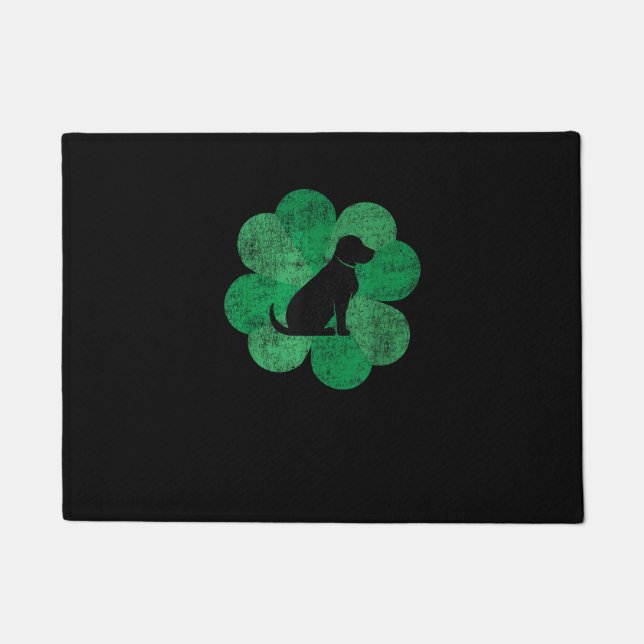 Paillasson Black Lab St. Patrick's Day Shirt - Retro Labrador (Devant)