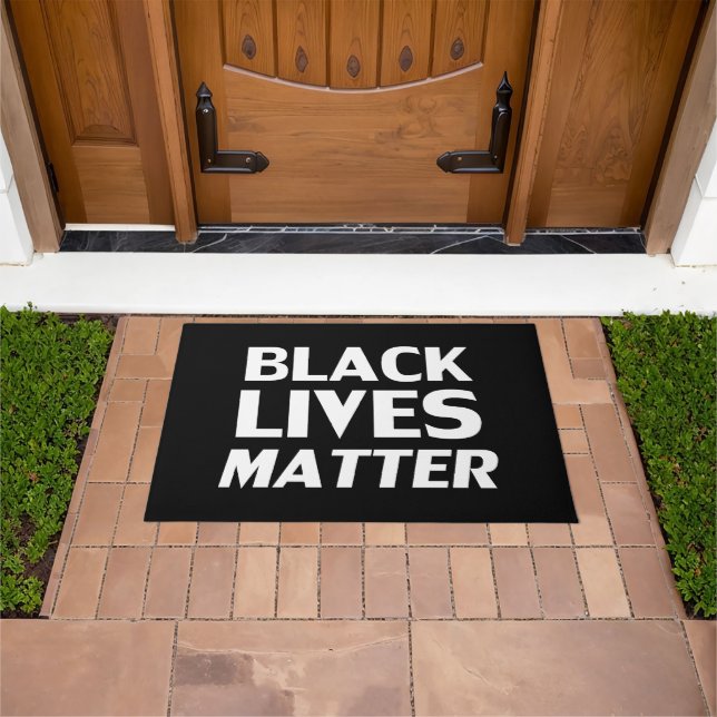 Paillasson Black Lives Matt blanc noir typographie motif (De plein air)