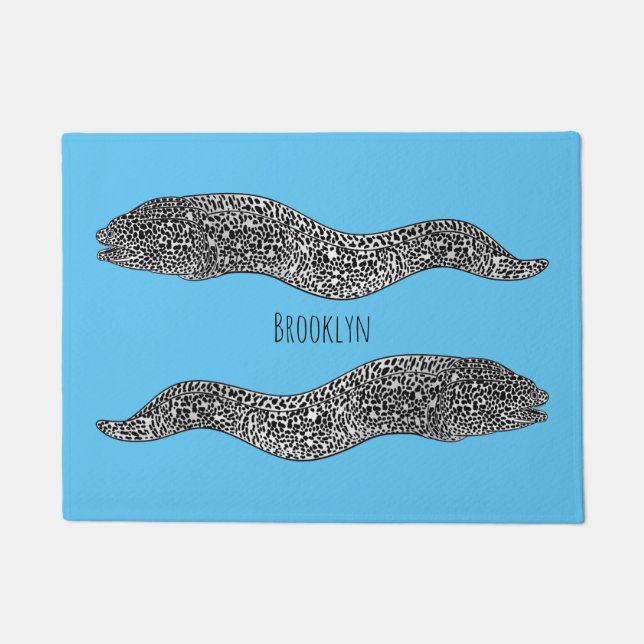 Paillasson Black spotted moray eel cartoon (Devant)
