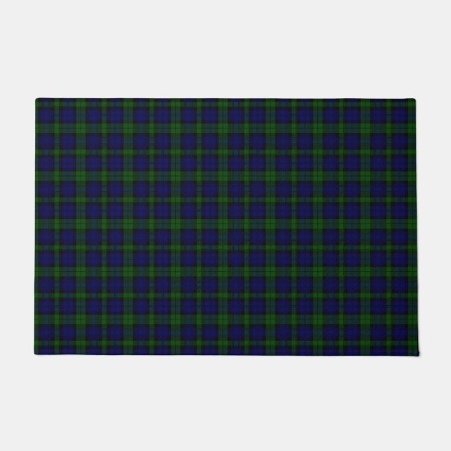 Paillasson Black Watch Tartan bleu vert Plaid (Devant)