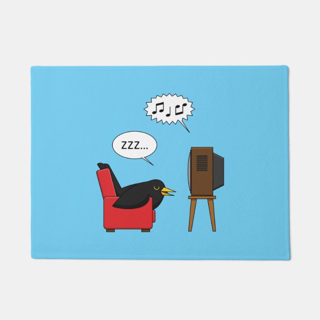 Paillasson Blackbird Dormir devant la bande dessinée de la té (Devant)