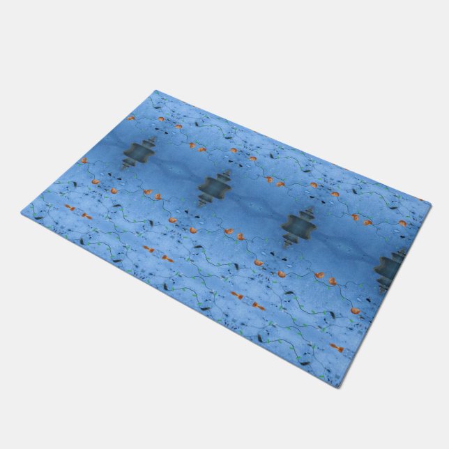 Paillasson Bleu Asiatique Oriental littoral d'été lac océan (Incliné)