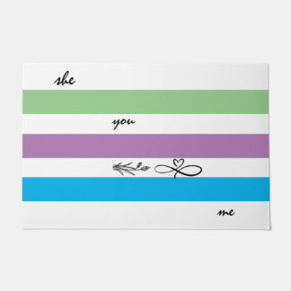 Paillasson bleu blanc et vert mat motif personnalisé