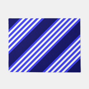 Paillasson Bleu et blanc cinq bandes motif