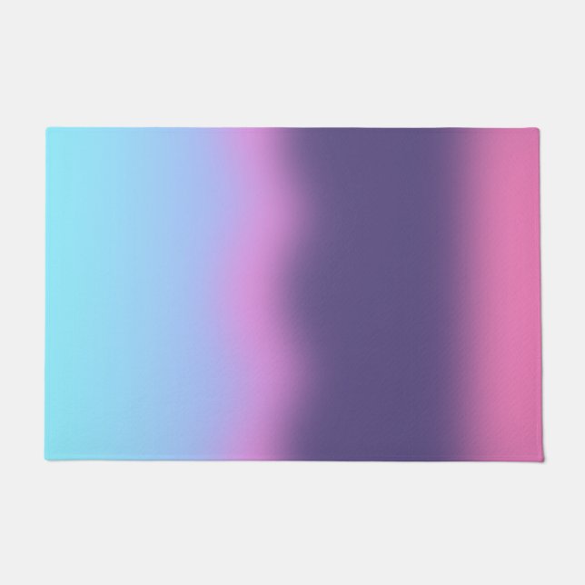 Paillasson Bleu Et Rose - Gradient (Devant)