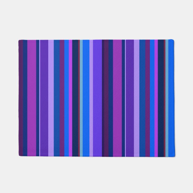 Paillasson Bleu et violet bandes verticales (Devant)