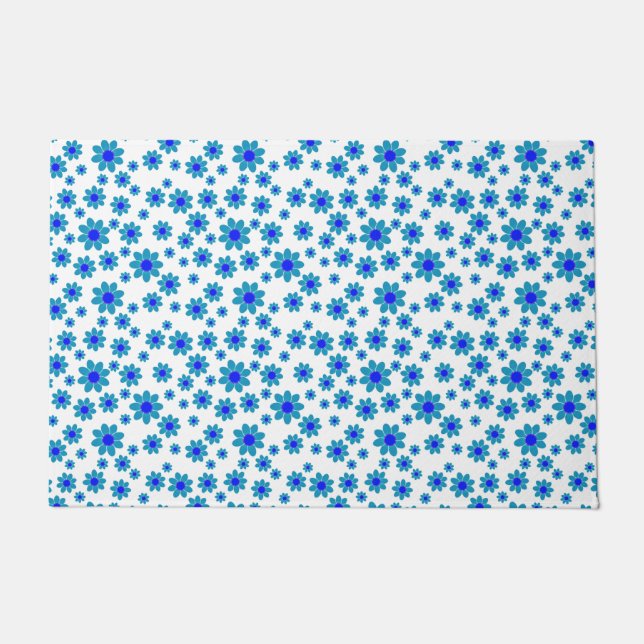 Paillasson Bleu | Floral Repeating Daisy Motif (Devant)