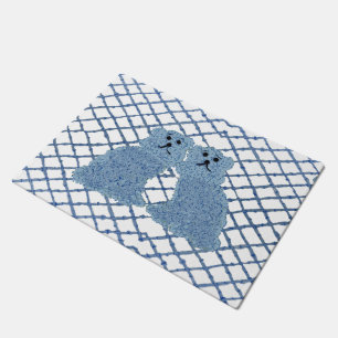 Paillasson Bleu Ginger Jars Staffordshire Chiens mat