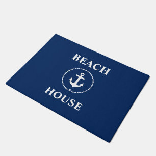 Paillasson Bleu marine nautique d'Ancre de Chambre de plage