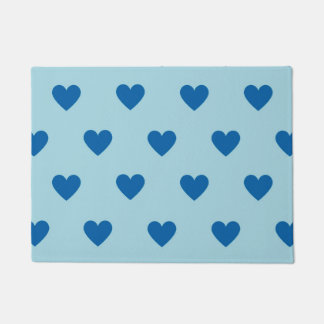 Paillasson Bleu mignon simple Motif de coeur