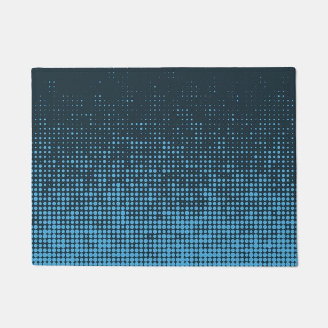 Paillasson Bleu, moderne, rétro, cool, motif à points tendanc (Devant)
