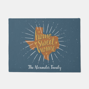 Paillasson Bleu Orange Gold Home Sweet Home - Texas