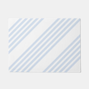 Paillasson Bleu pâle et blanc cinq bandes motif