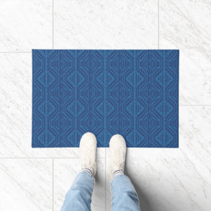 Paillasson Bleu Trellis Grille moderne Carrés et diamants