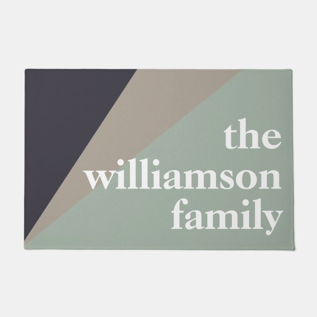 Paillasson Bloc de couleur moderne en taille et Brown Personn (Devant)