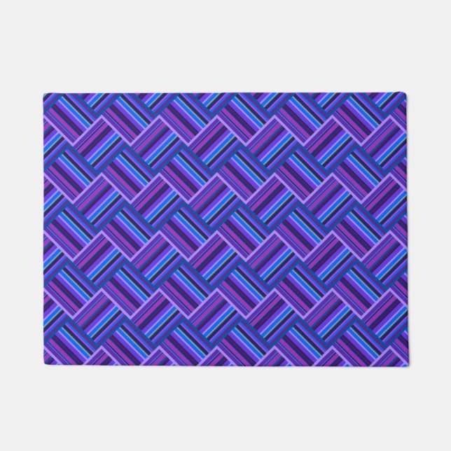 Paillasson Blue and purple stripes weave (Devant)