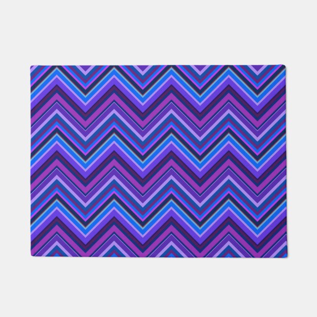Paillasson Blue and purple zigzag (Devant)
