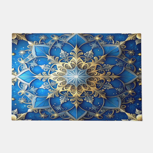 Paillasson Blue Decorative Holiday Doormat (Devant)