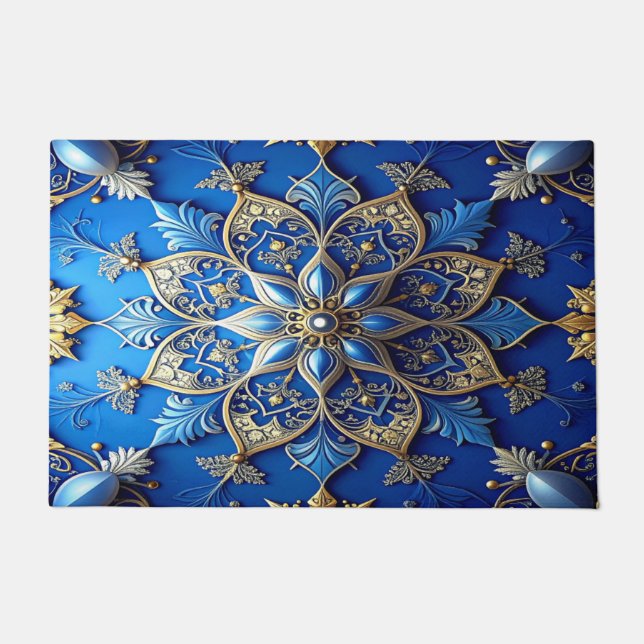 Paillasson Blue Decorative Holiday Doormat (Devant)