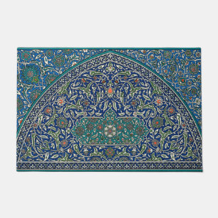 Paillasson Blue Green Orange Turquoise Ornat Motif arabe