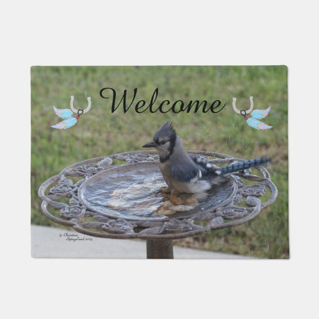 Paillasson Blue Jay Feathers Spiegeland Welcome Doormat (Devant)