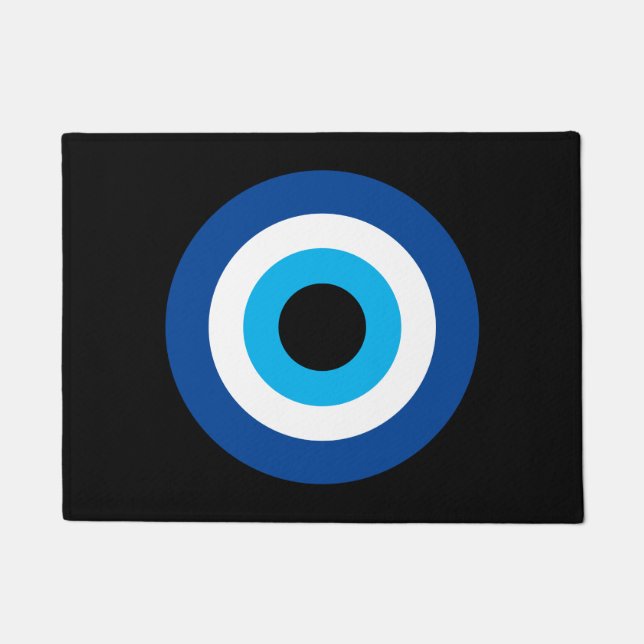 Paillasson Blue Mati Evil Eye Nazar porte de charme chanceux (Devant)