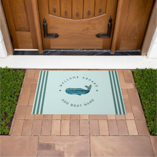 Paillasson Blue Navy Ancres nautiques club voile baleine