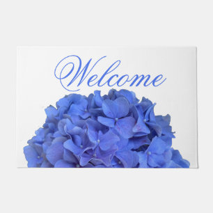 Paillasson Blue periwinkel élégantes hydrangées florales
