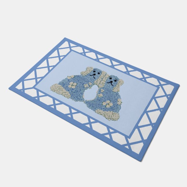 Paillasson Blue Staffordshire Chiens Ginger Jars (Incliné)