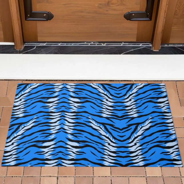 Paillasson Blue Tiger Animal Skin Pattern Design  (Créateur téléchargé)