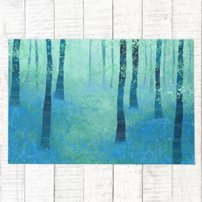 Paillasson Bluebell Woods dans le paysage du printemps (Bluebell woodland forest landscape art doormat)