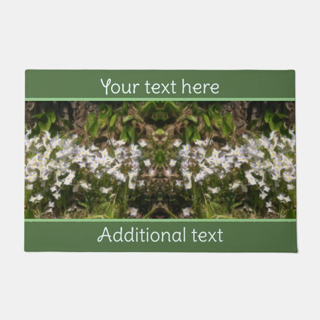 Paillasson Bluets Tiny Blue Flowers Peinture personnalisée (Devant)