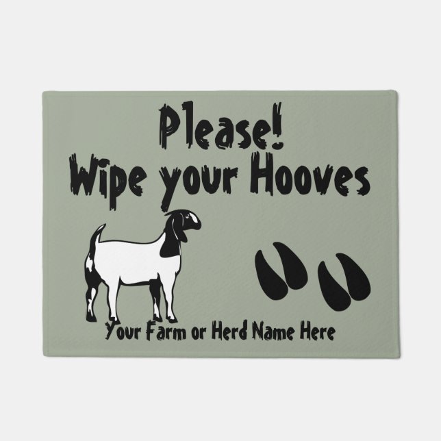 Paillasson Boer Goat Wipe your Hooves CHOOSE COLOR (Devant)