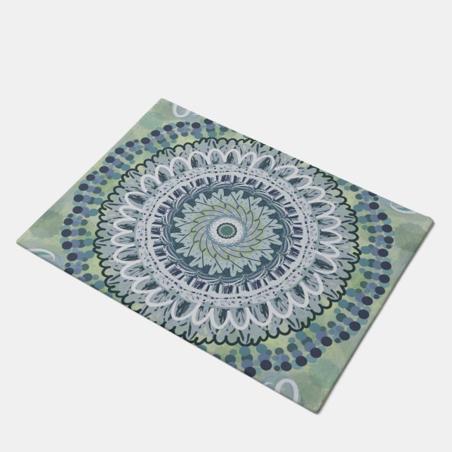 Paillasson Bohème Shabby Chic Mandala Dot Art Design (Incliné)