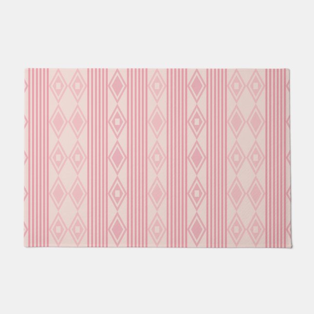 Paillasson Boho Diamonds Stripes Vanille Rose (Devant)