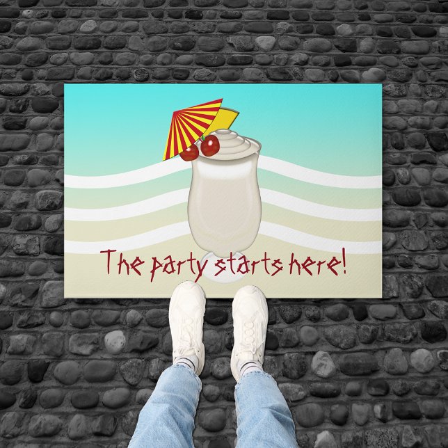 Paillasson Boire Un Parapluie La Fête Commence Ici (Créateur téléchargé)