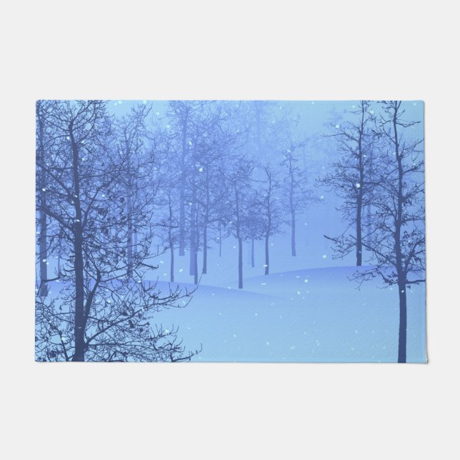 Paillasson Bois d'hiver enneigé (Devant)